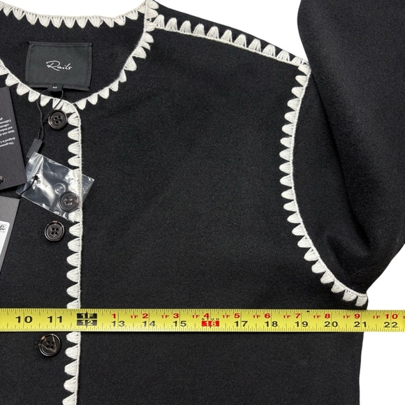 NWT Rails Melanie Jacket Size M Soft Wool Blend Contrast Trim Black White - Picture 7 of 13